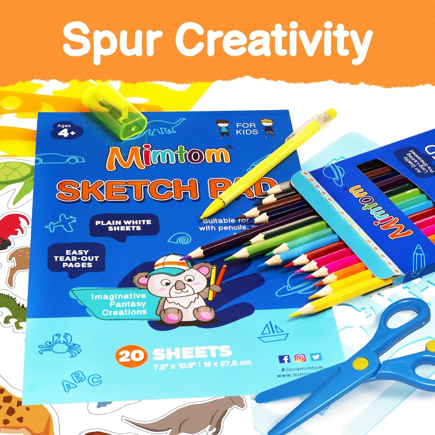 Drawing Stencil Kit for Kids, 51 PC Art Set with 240+ Shapes, Sketch Pad, and Colored Pencils