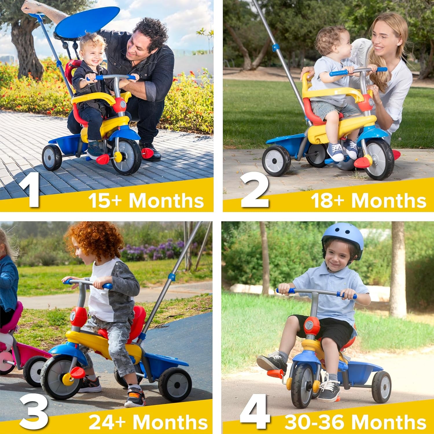 Adjustable Toddler Tricycle Push Bike