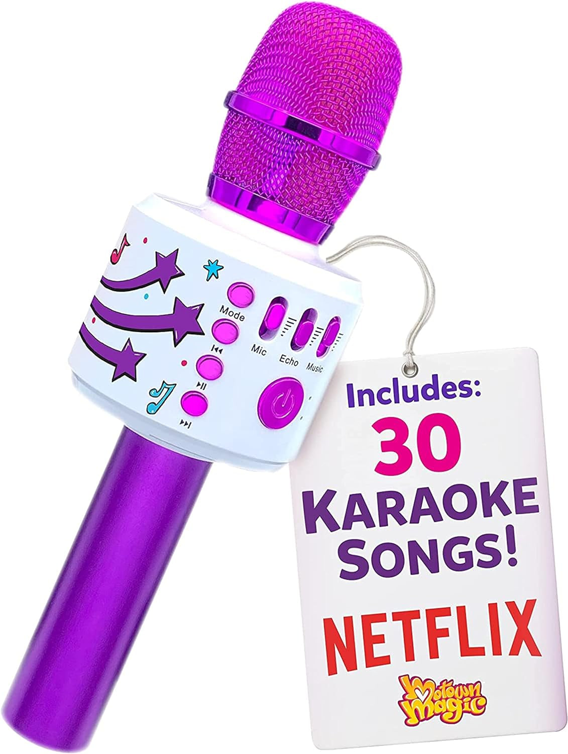 Kids Karaoke Microphone: Includes Bluetooth & Pre-Loaded Songs 