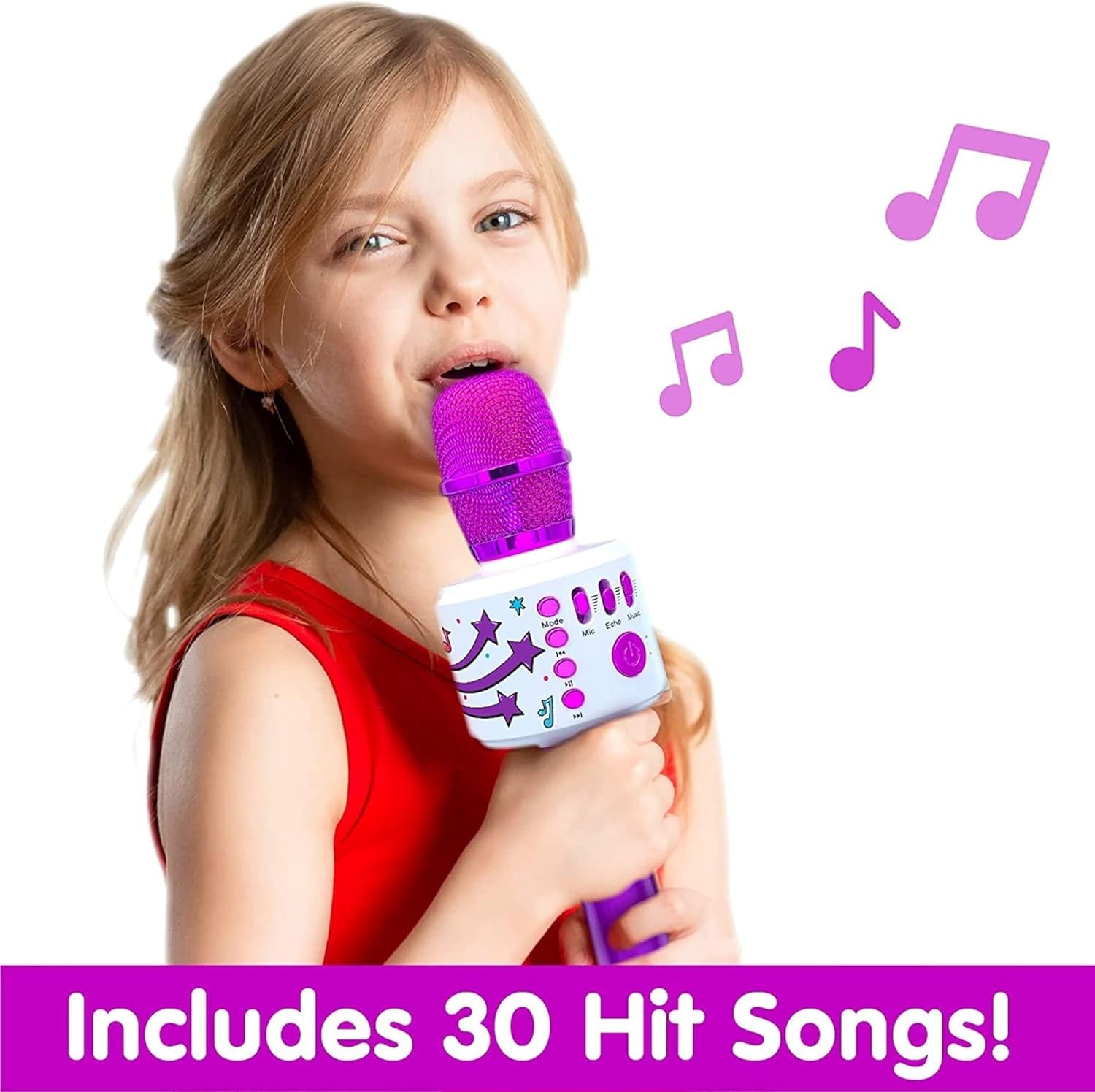 Kids Karaoke Microphone: Includes Bluetooth & Pre-Loaded Songs