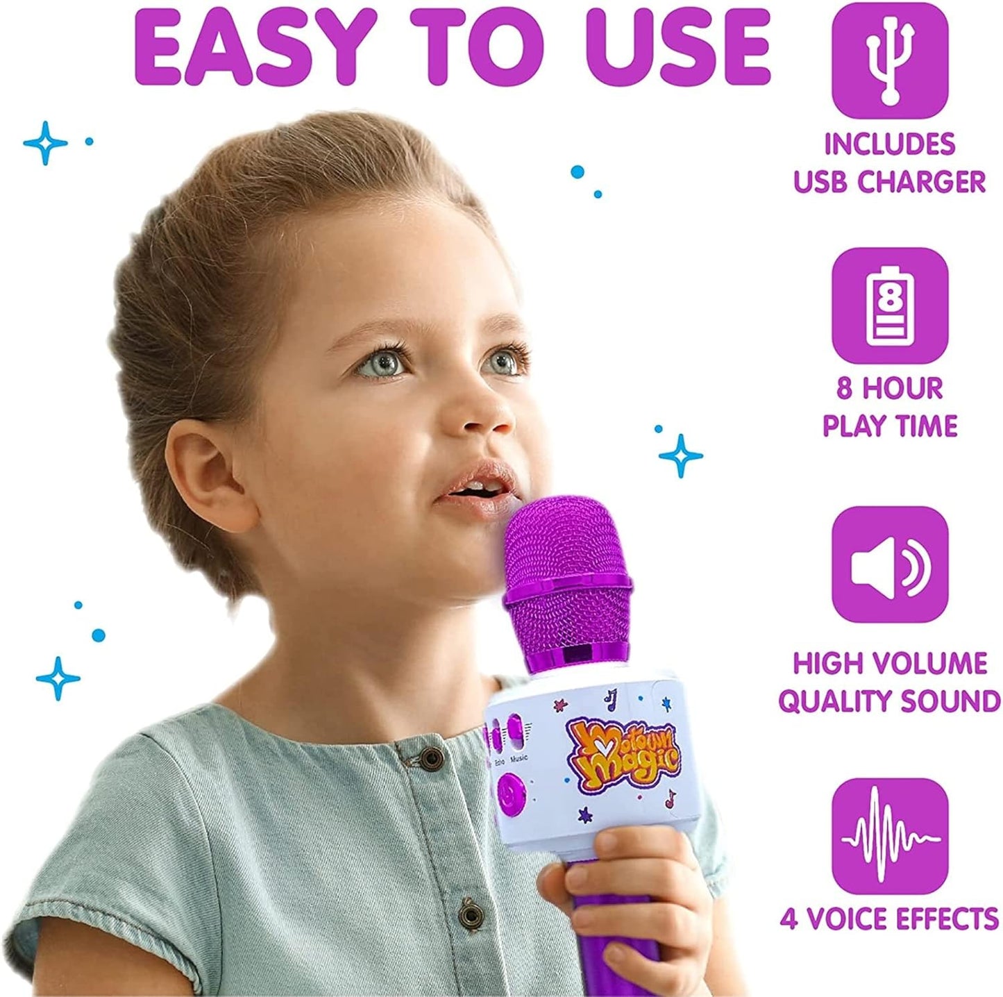 Kids Karaoke Microphone: Includes Bluetooth & Pre-Loaded Songs 
