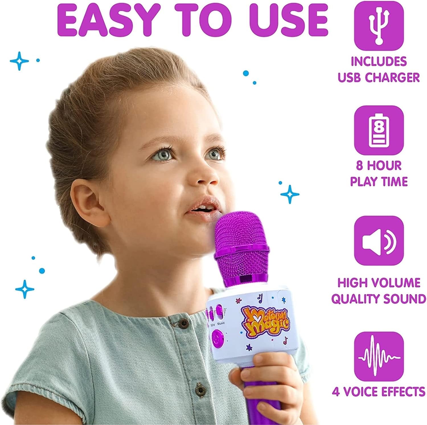 Kids Karaoke Microphone: Includes Bluetooth & Pre-Loaded Songs