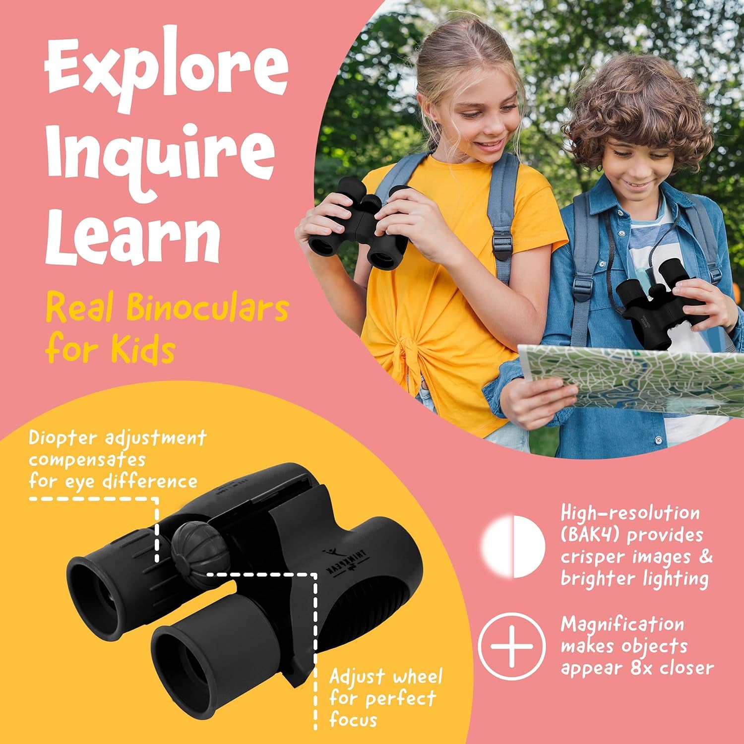Think Peak - Binoculars 8X21 Compact - Black